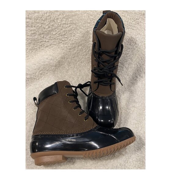 EVI Duck Boots - Brown and Black - Size 8 NWOT - Picture 8 of 9